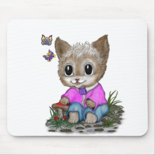 Niedliche Kitty Cat und Butterfly Mousepad