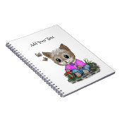 Niedliche Kitty Cat und Butterfly Notizblock (Rechte Seite)
