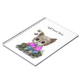 Niedliche Kitty Cat und Butterfly Notizblock (Linke Seite)