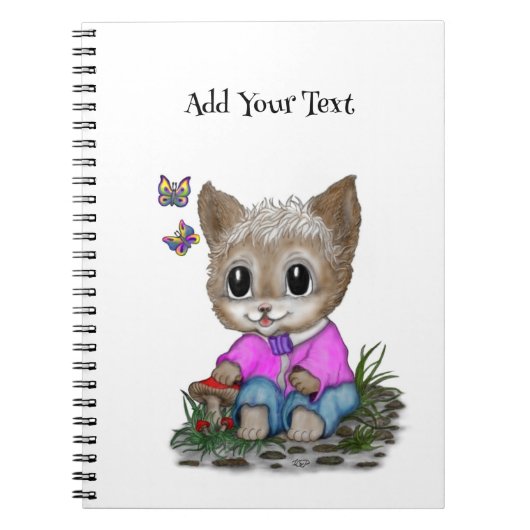 Niedliche Kitty Cat und Butterfly Notizblock (Vorderseite)