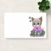 Niedliche Kitty Cat und Butterfly Post-it Klebezettel (Büro)