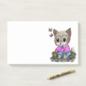 Niedliche Kitty Cat und Butterfly Post-it Klebezettel (Auf Schreibtisch)