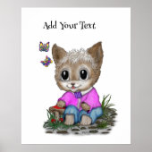 Niedliche Kitty Cat und Butterfly Poster (Vorne)