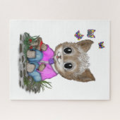 Niedliche Kitty Cat und Butterfly Puzzle (Horizontal)