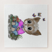 Niedliche Kitty Cat und Butterfly Puzzle (Horizontal)