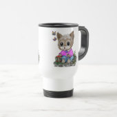 Niedliche Kitty Cat und Butterfly Reisebecher (VorderseiteRechts)