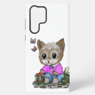 Niedliche Kitty Cat und Butterfly Samsung Galaxy Hülle