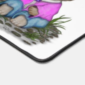 Niedliche Kitty Cat und Butterfly Schreibtischunterlage (Ecke)