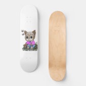 Niedliche Kitty Cat und Butterfly Skateboard (Vorderseite)