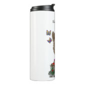 Niedliche Kitty Cat und Butterfly Thermosbecher (Nach links gedreht)