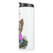 Niedliche Kitty Cat und Butterfly Thermosbecher (Nach rechts gedreht)