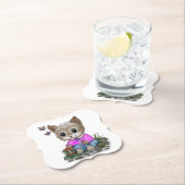 Niedliche Kitty Cat und Butterfly Untersetzer (Vor Ort)