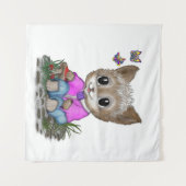 Niedliche Kitty Cat und Butterfly Wandteppich (Vorderseite (Horizontal))