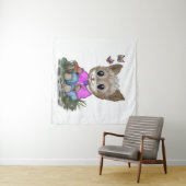 Niedliche Kitty Cat und Butterfly Wandteppich (Beispiel (Horizontal))