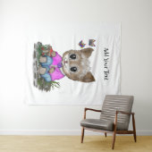 Niedliche Kitty Cat und Butterfly Wandteppich (Beispiel (Horizontal))