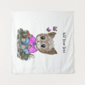 Niedliche Kitty Cat und Butterfly Wandteppich (Vorderseite (Horizontal))
