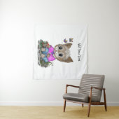 Niedliche Kitty Cat und Butterfly Wandteppich (Beispiel (Horizontal))