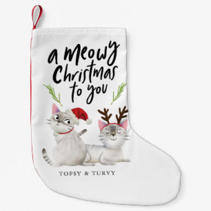 Niedliche Kitty Cat Weihnachten Kleiner Weihnachtsstrumpf