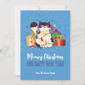 Niedliche Kitty Cat Winterurlaub Meowy Weihnachten (Vorderseite)