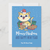 Niedliche Kitty Cat Winterurlaub Meowy Weihnachten