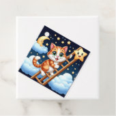 Niedliche Kitty Climbs Ladder zum Mond Geschenkanhänger (Beispiel)