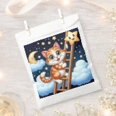 Niedliche Kitty Climbs Ladder zum Mond Geschenktütchen (Ausgeschnitten)