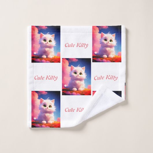 Niedliche Kitty Cloud Waschlappen (Waschlappen)
