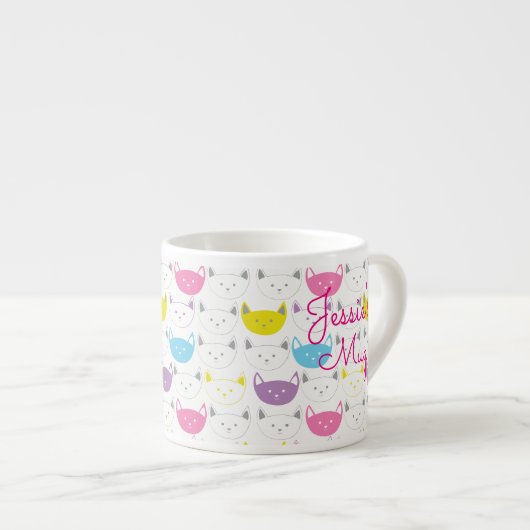 Niedliche Kitty-Druck-kleines Mädchen-Tasse Espressotasse (Vorderseite Rechts)