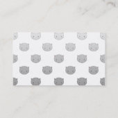 Niedliche Kitty Faces in Schwarz-weiß Grau Visitenkarte (Rückseite)