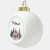 Niedliche Kitty Illustration Keramik Kugel-Ornament (Rechts)