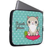 Niedliche Kitty Illustration Laptopschutzhülle (Vorne Rechts)