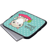 Niedliche Kitty Illustration Laptopschutzhülle (Vorne Knopf)