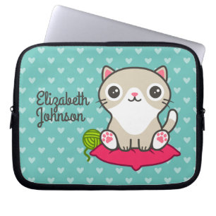Niedliche Kitty Illustration Laptopschutzhülle