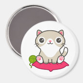 Niedliche Kitty Illustration Magnet (Vorderseite/Rückseite)