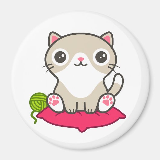 Niedliche Kitty Illustration Magnet (Vorne)