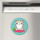 Niedliche Kitty Illustration Magnet (In Situ (Geschirrspüler))