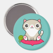 Niedliche Kitty Illustration Magnet (Vorderseite/Rückseite)