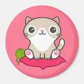 Niedliche Kitty Illustration Magnet (Vorne)