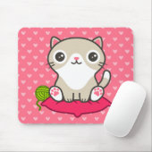 Niedliche Kitty Illustration Mousepad (Mit Mouse)