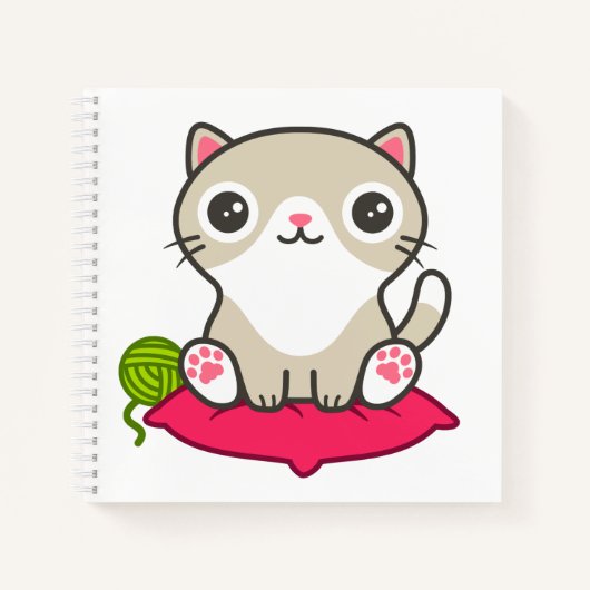 Niedliche Kitty Illustration Notizblock (Vorderseite)