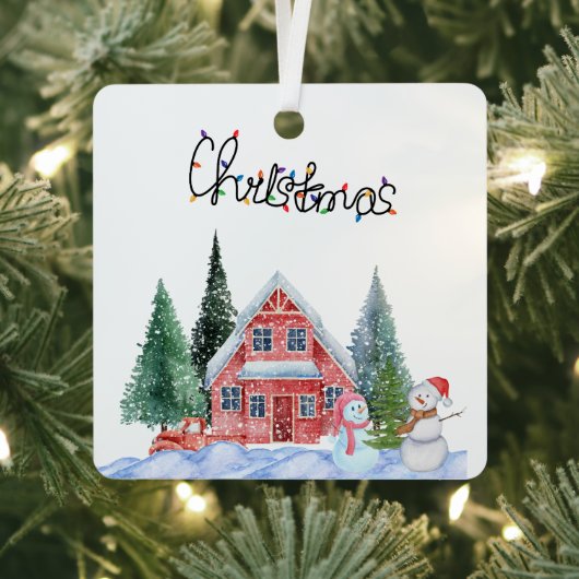 Niedliche Kitty Illustration Ornament Aus Metall (InSitu)