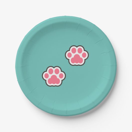 Niedliche Kitty Illustration Pappteller (Vorderseite)