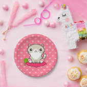 Niedliche Kitty Illustration Pappteller (Party)