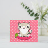 Niedliche Kitty Illustration Postkarte (Stehend Vorderseite)
