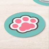 Niedliche Kitty Illustration Runder Pappuntersetzer (Angewinkelt)
