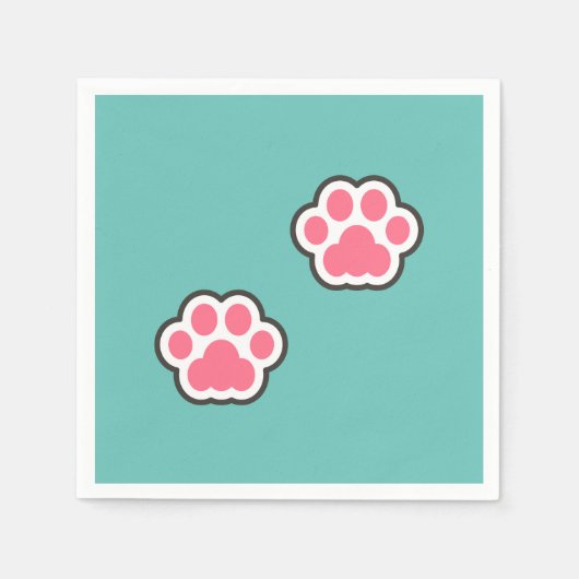 Niedliche Kitty Illustration Serviette (Vorderseite)