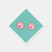 Niedliche Kitty Illustration Serviette (Ecke)