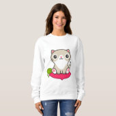 Niedliche Kitty Illustration Sweatshirt (Vorne ganz)