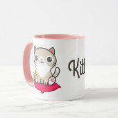 Niedliche Kitty Illustration Tasse (Vorderseite Links)
