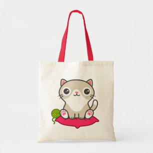 Niedliche Kitty Illustration Tragetasche